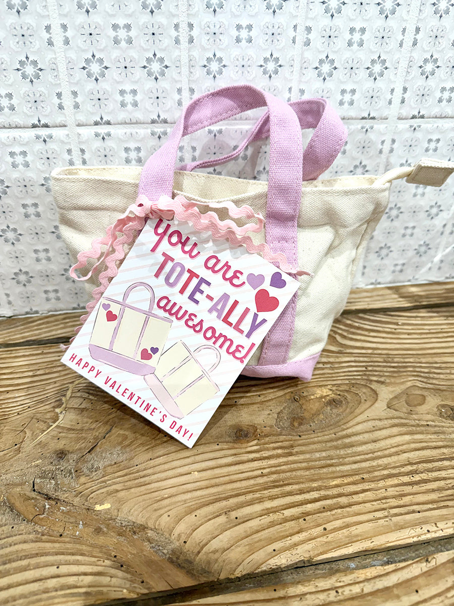 Mini Pink Canvas Tote