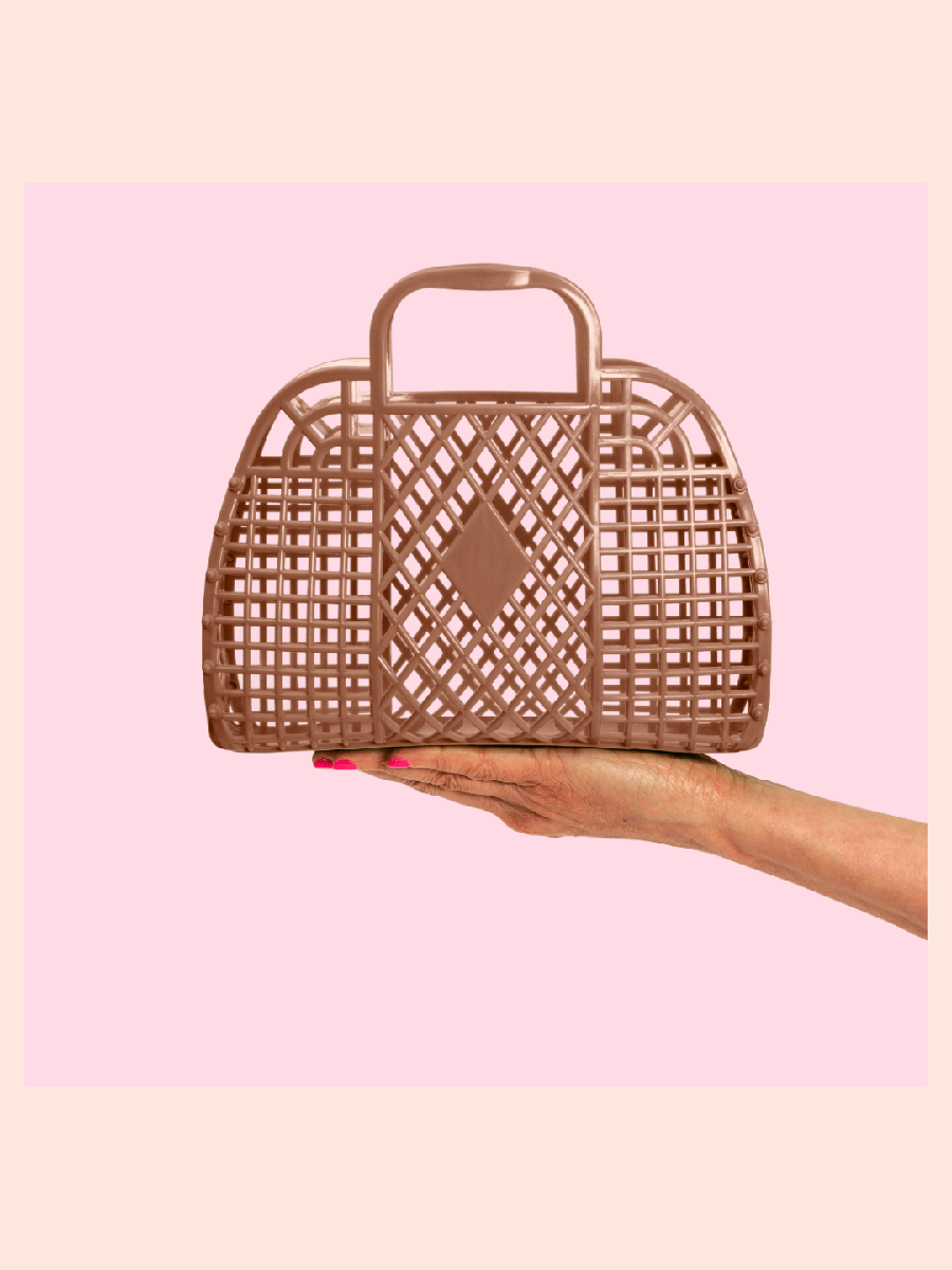 Brown Plastic Tote Purse