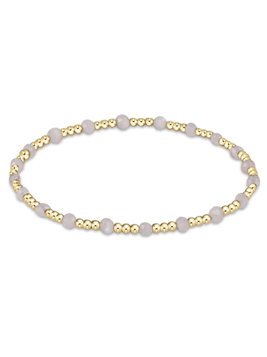 Gemstone Gold Sincerity 3mm Bead Bracelet (12 Colors)