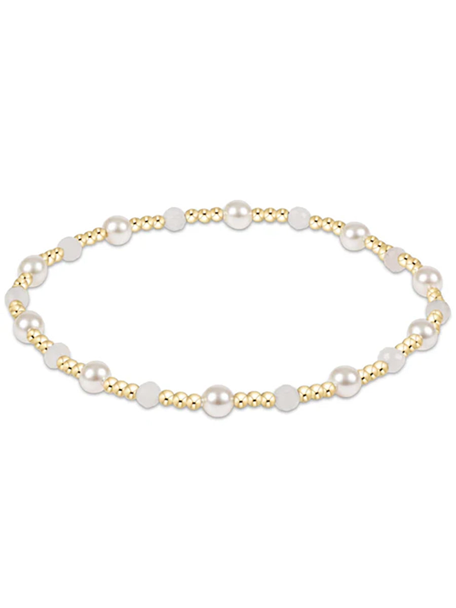 Pearl Sincerity 4mm Bead Gemstone Bracelet (12 Colors)