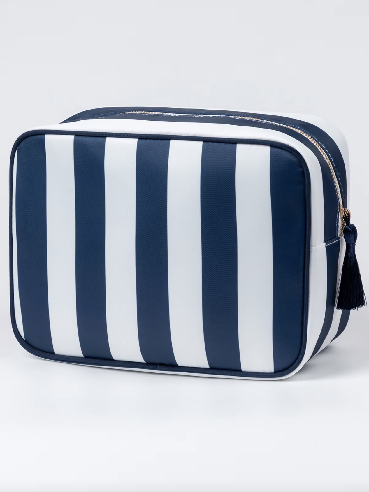 Navy/White Striped Make Up Bag