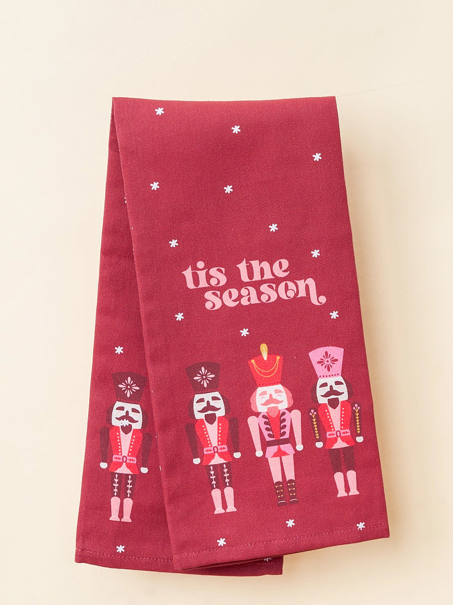 Tis the Season Red Tea Towel