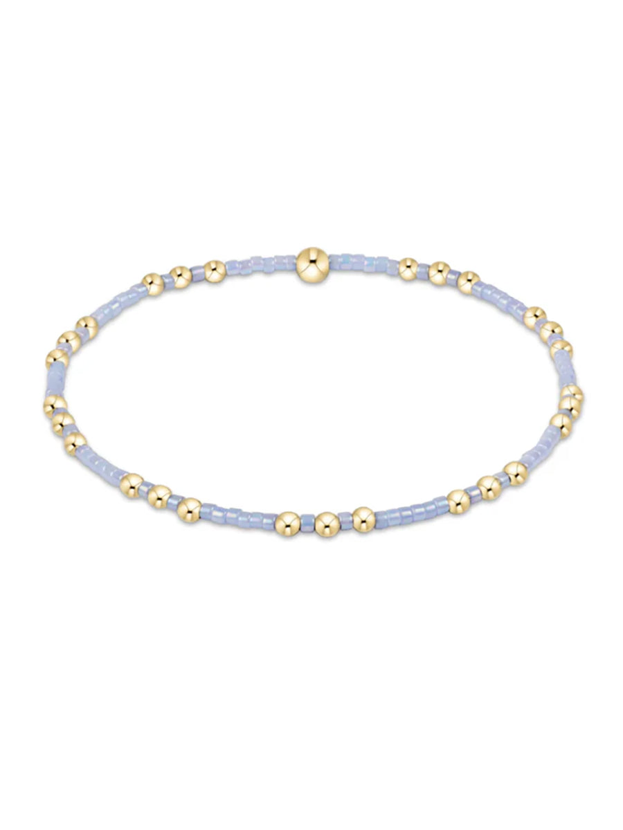 periwinkle and gold bead bracelet