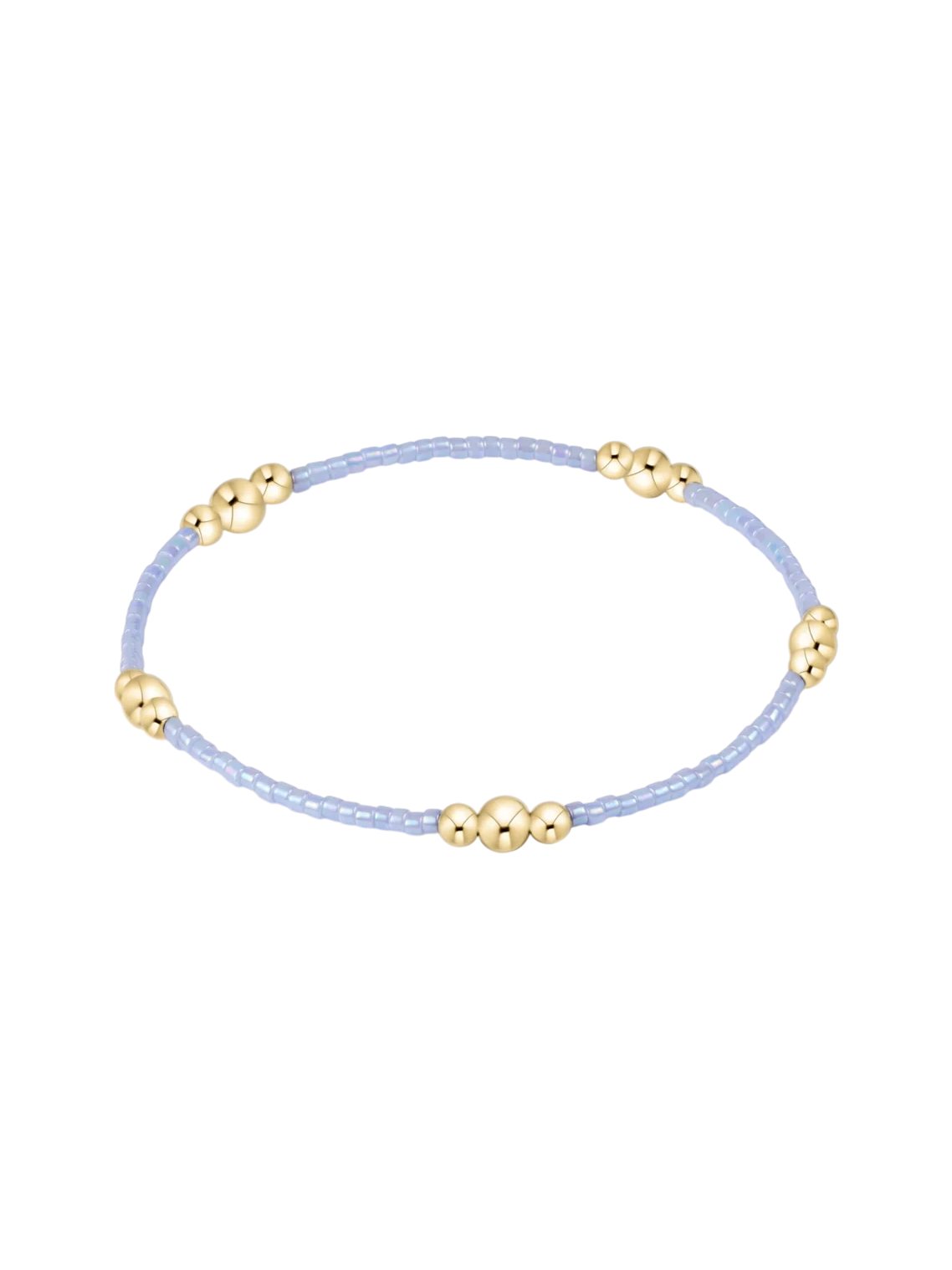 light blue bead and gold bead bracelet