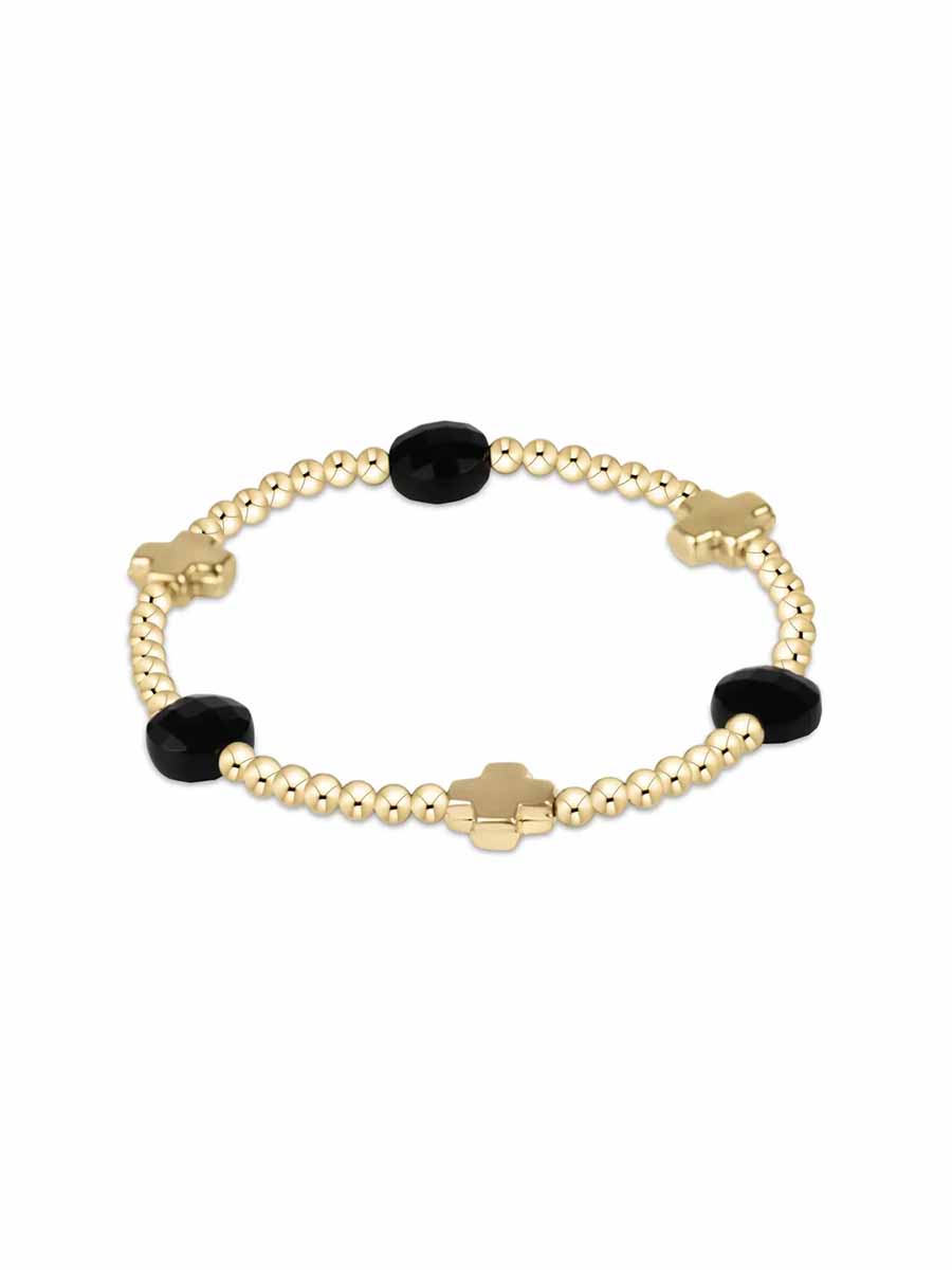 Signature Cross Admire 3mm Bead Gemstone Bracelet (11 Colors)