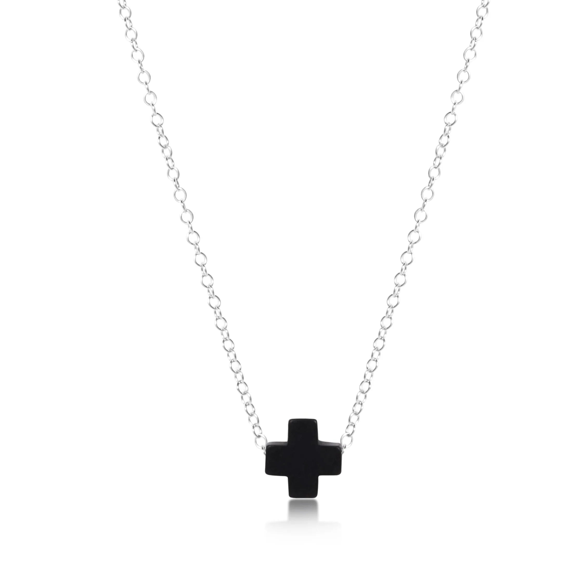 16" Signature Cross Necklace, Sterling (4 Colors)