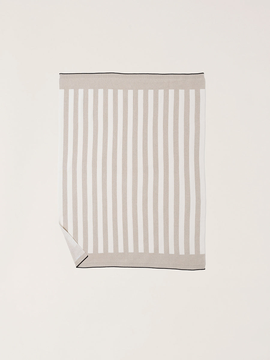 CozyChic® Cotton Classic Stripe Throw, Oatmeal/Cream