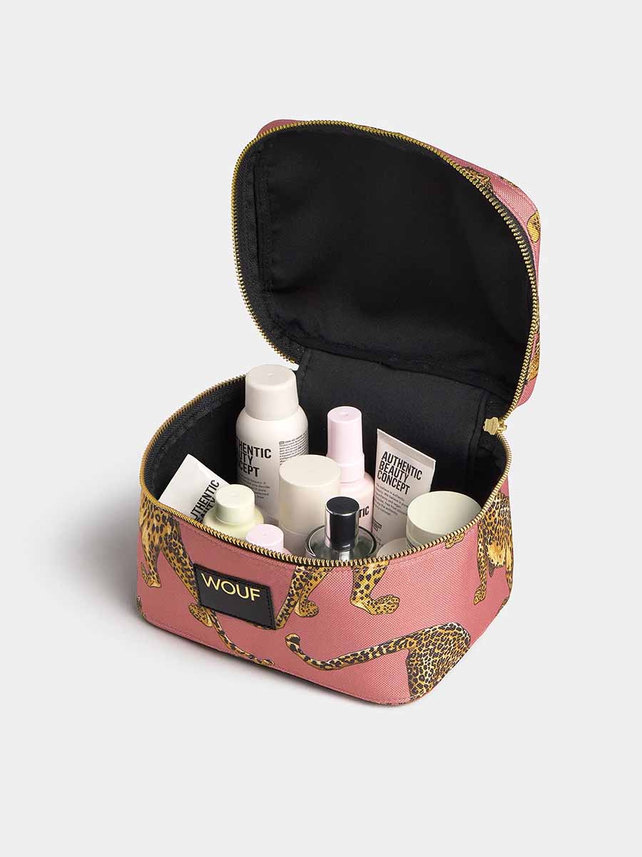 Open Leopard Pattern Vanity Bag