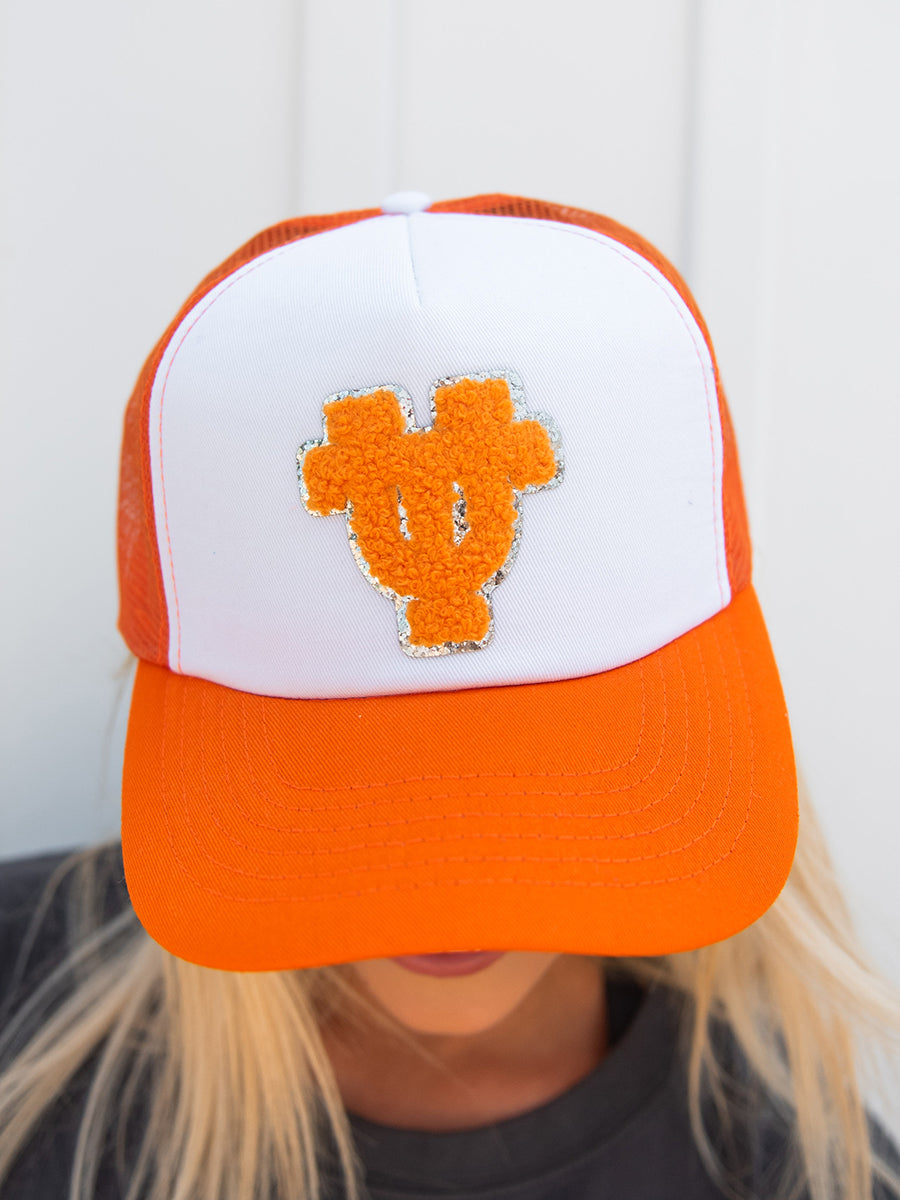 Orange and White Cap with UT Patch