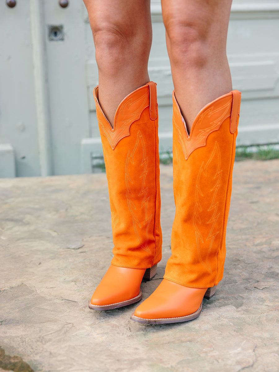 Dingo Orange Leather Boots