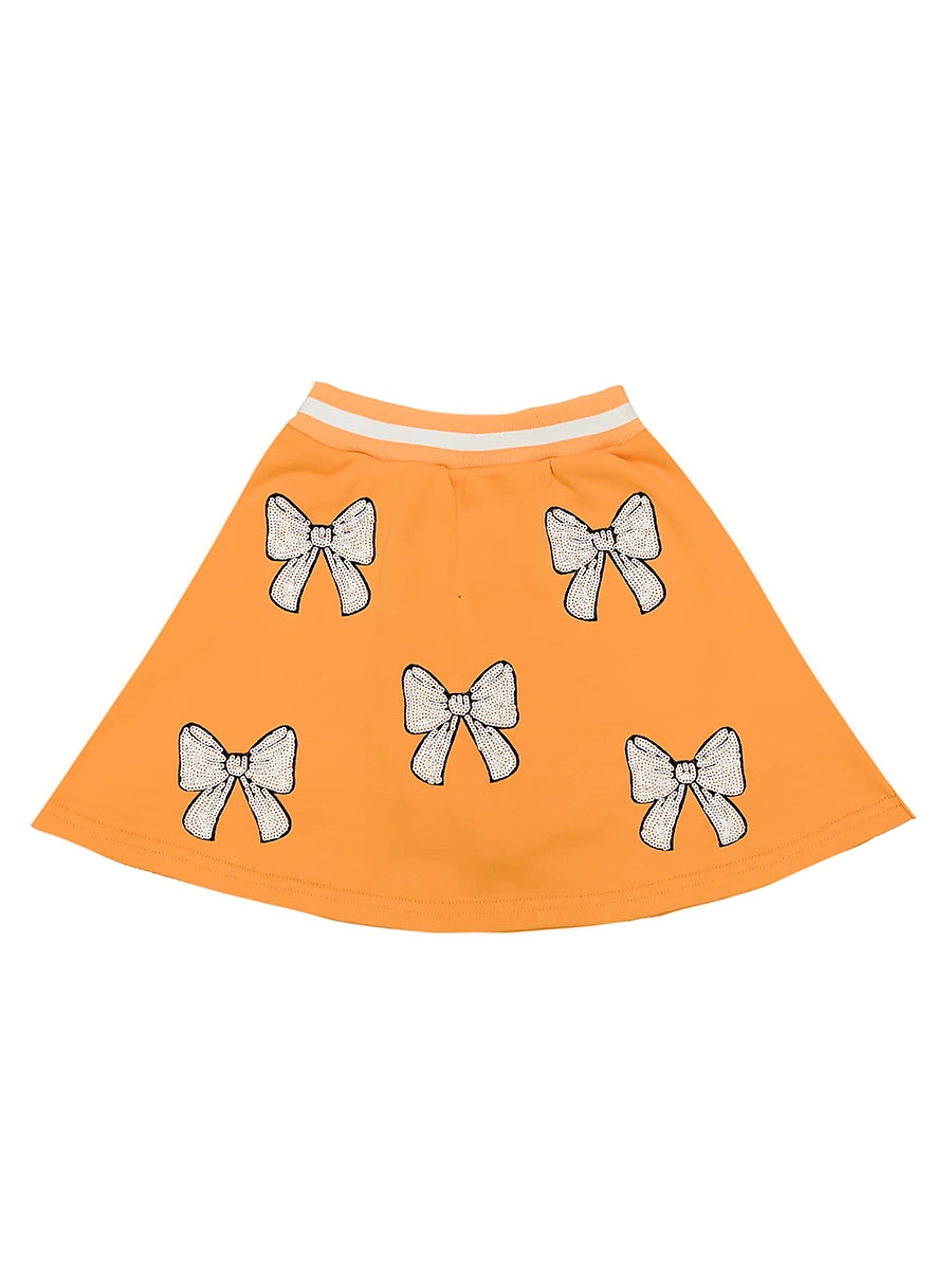 Orange & White Bows Skort, Toddler and Youth