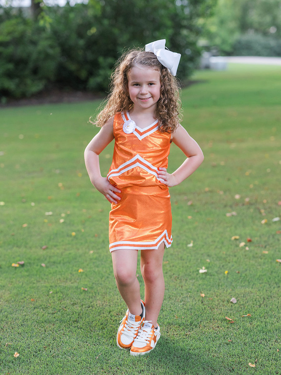 Orange Shimmer Gameday Cheer Suit, Toddler & Youth