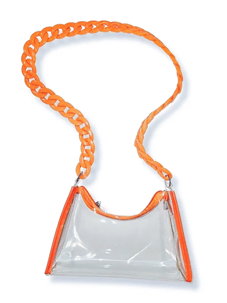 Gameday Orange Transparent Stadium Bag