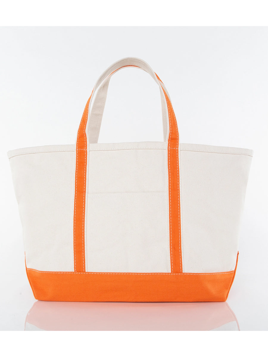 Large Orange Trimmed Tote