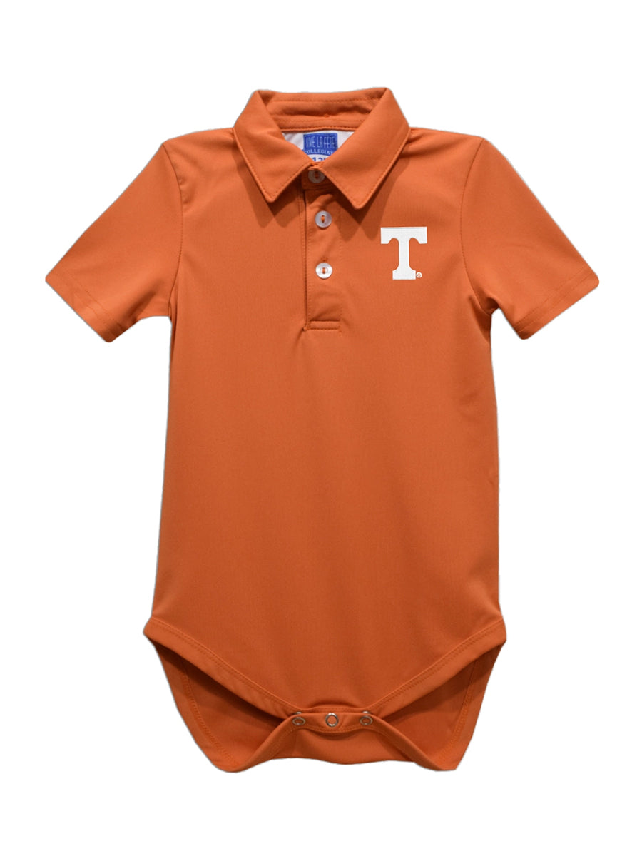 Embroidered Power T Orange Polo Onesie