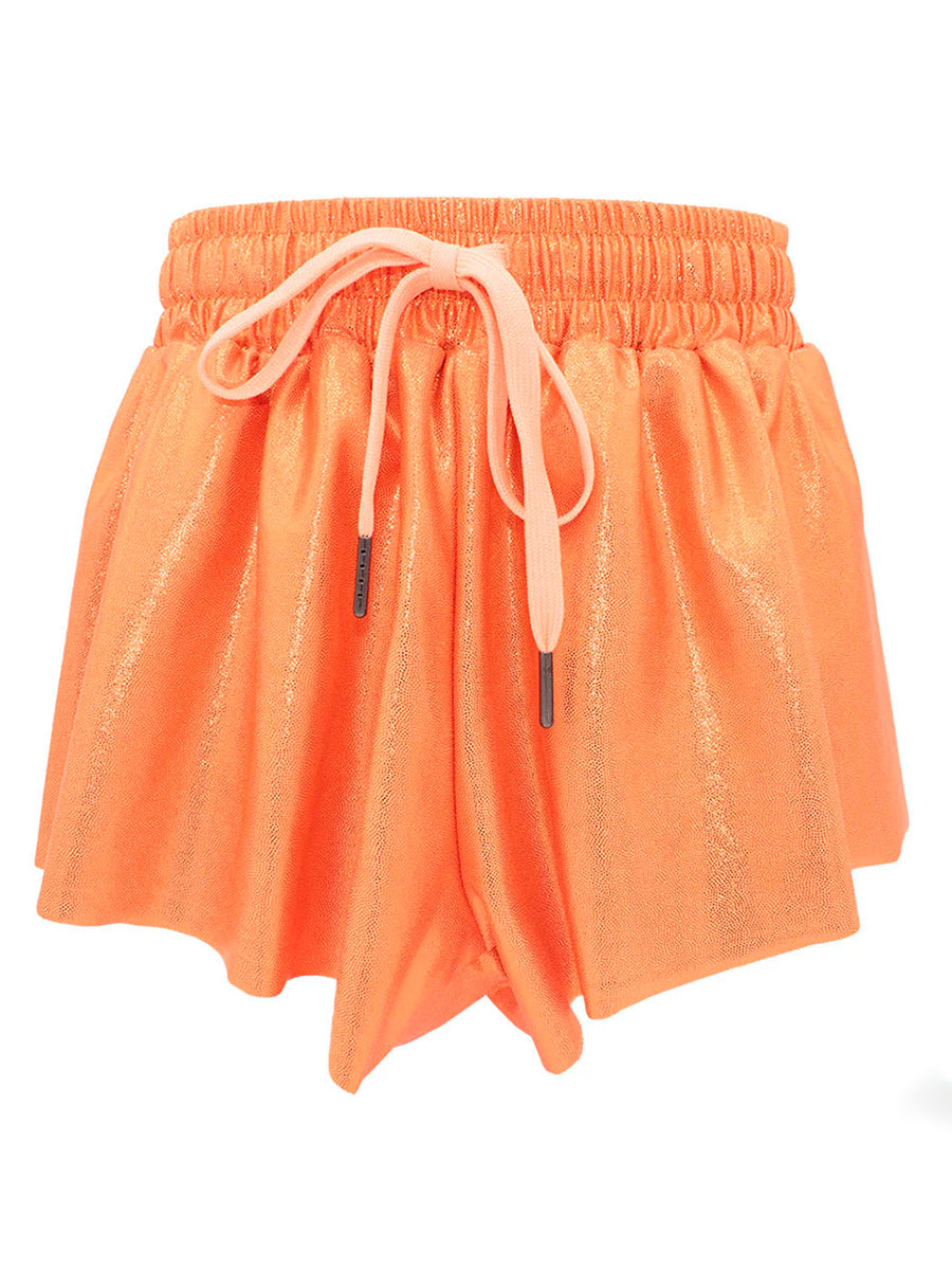 Little Girls Shimmery Orange Shorts