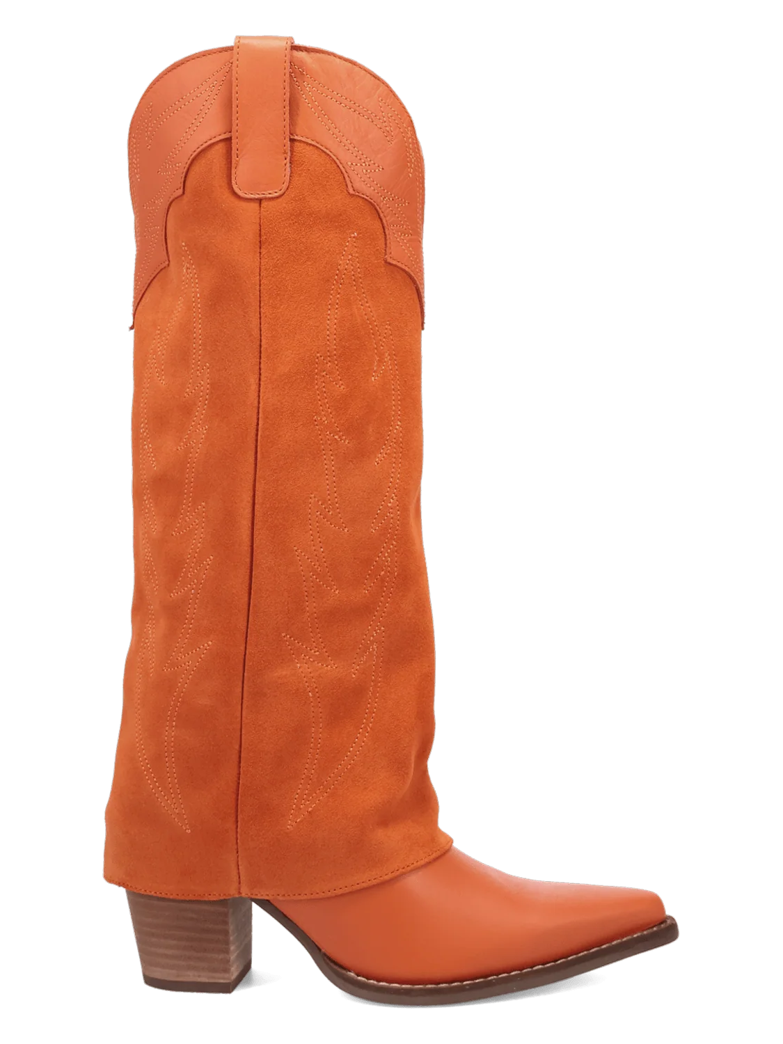 Dingo Wild Fire Cuffed Orange Leather Boot