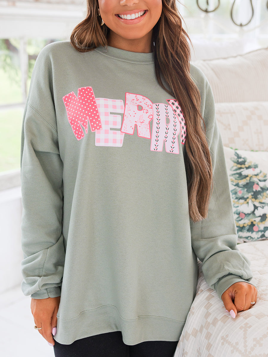 Green Merry Christmas Sweatshirt