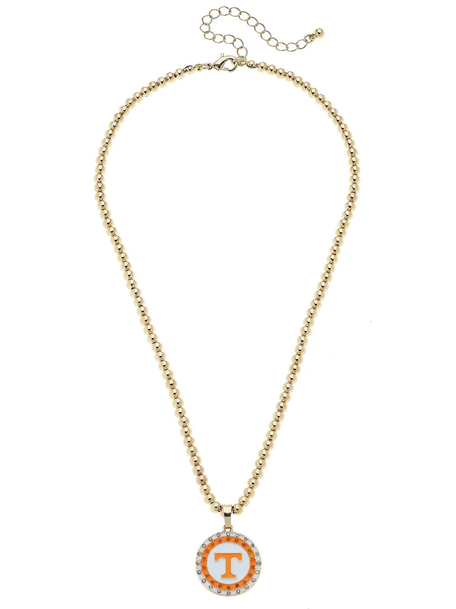 Power T Pave Disc Necklace