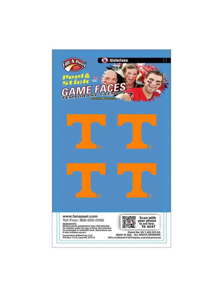 Orange Power T Face Temporary Tattoo