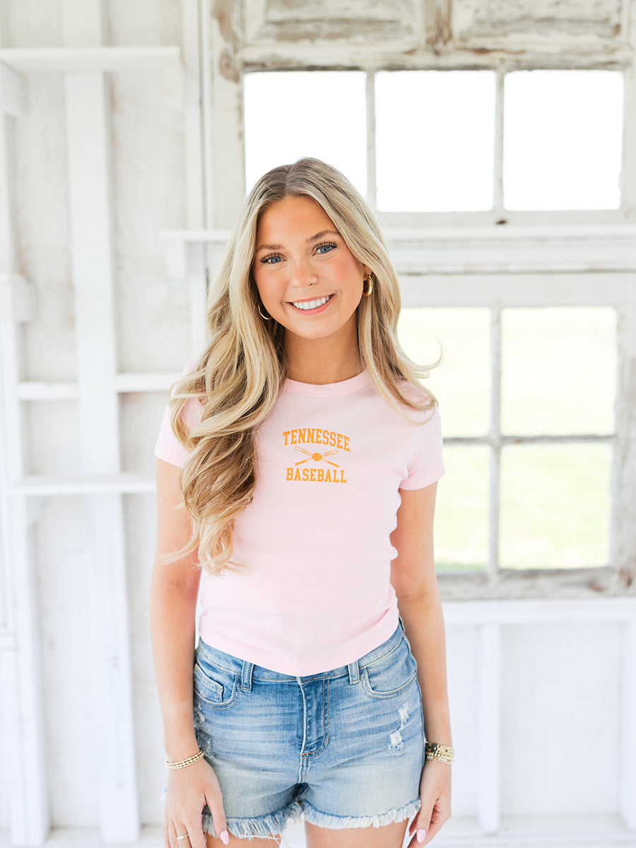 Light Pink UT Baseball Tee