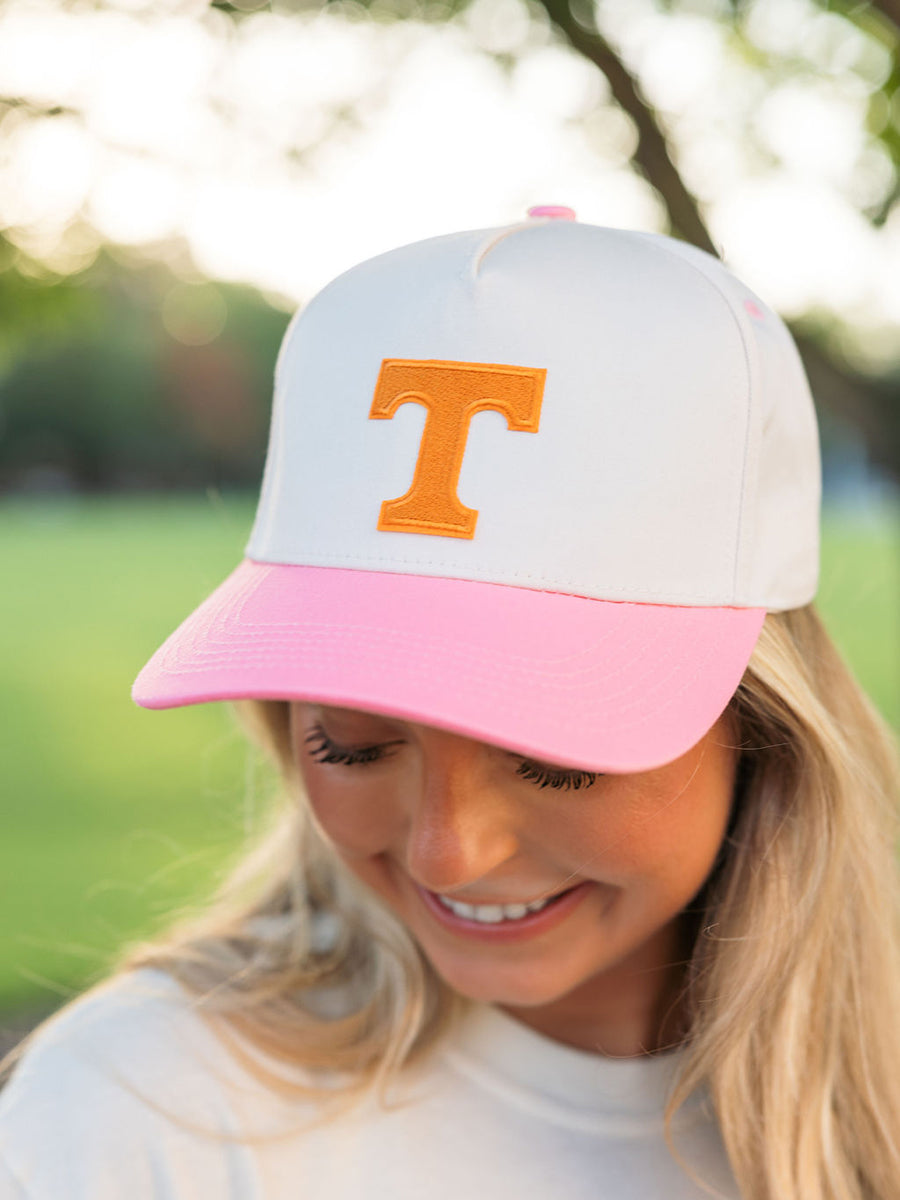 Power T Trucker Hat with Pink Bill