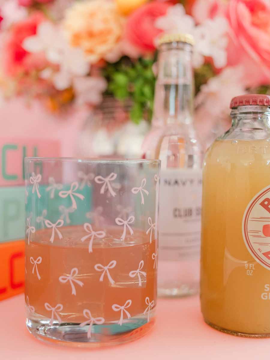 Pink Bow Cocktail Glass **Doorbuster**