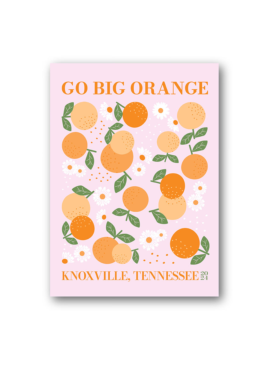 "Go Big Orange" Floral Sticker