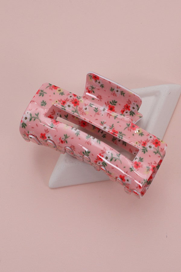 Pink Floral Hair Clip