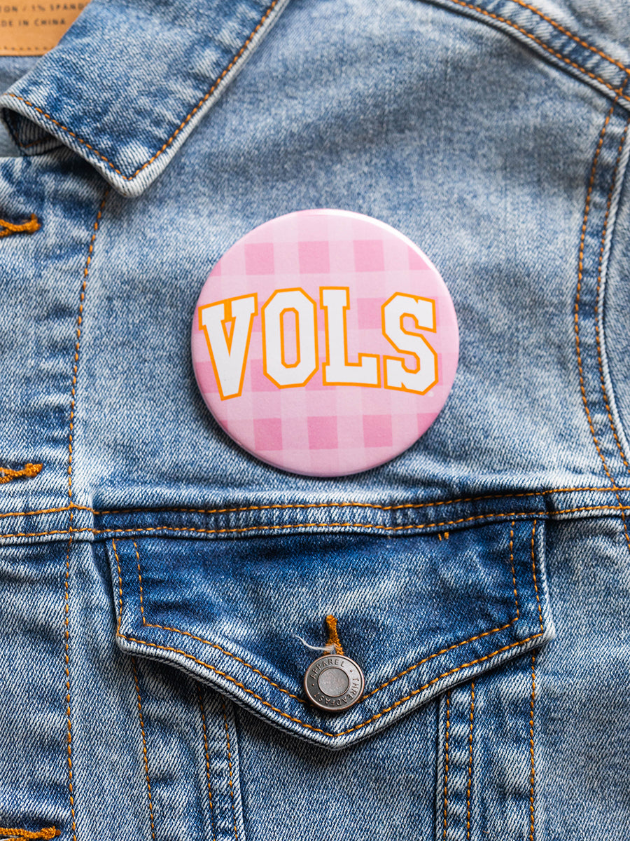 Pink and Orange VOLS button