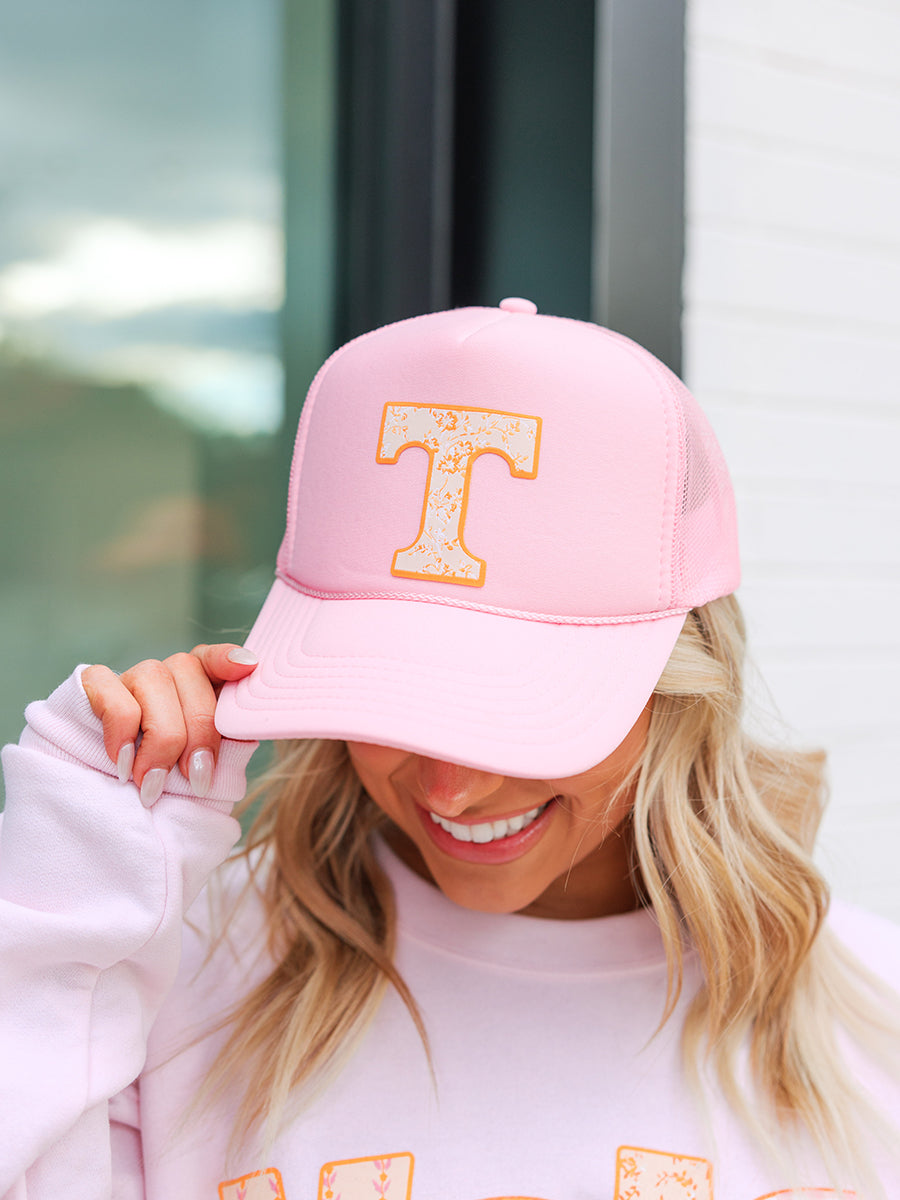 Patchwork Floral Power T Trucker Hat (3 Colors)