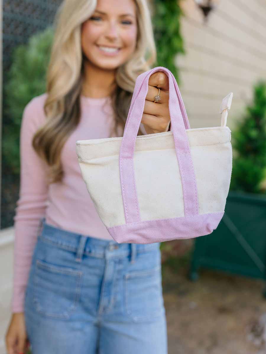 Mini Pink Canvas Tote **Doorbuster**