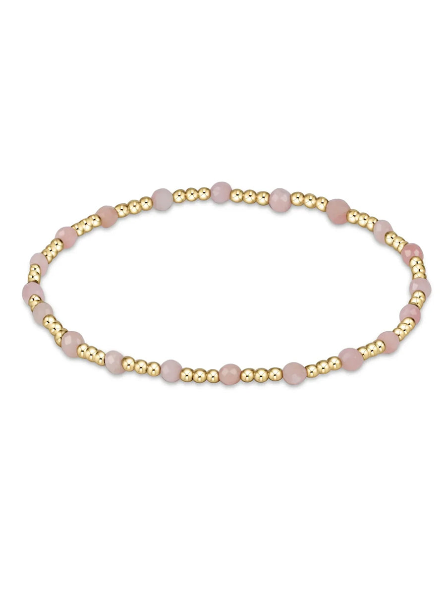 Gemstone Gold Sincerity 3mm Bead Bracelet (12 Colors)
