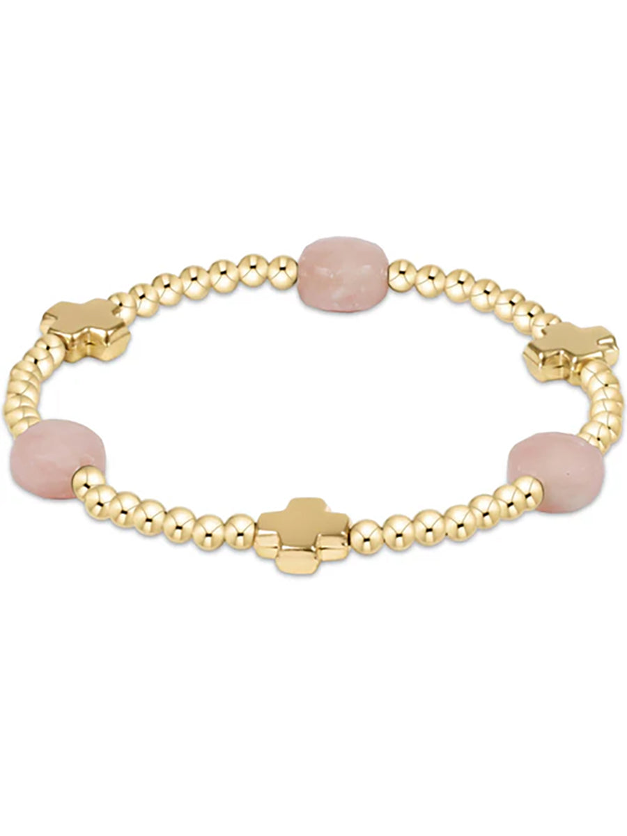 Signature Cross Admire 3mm Bead Gemstone Bracelet (11 Colors)