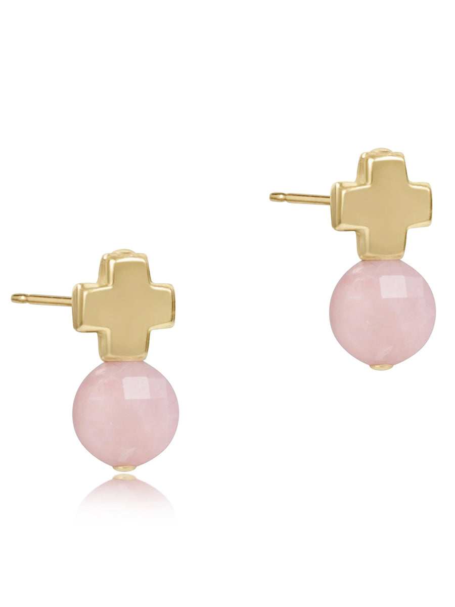 Small gold and stone earrings