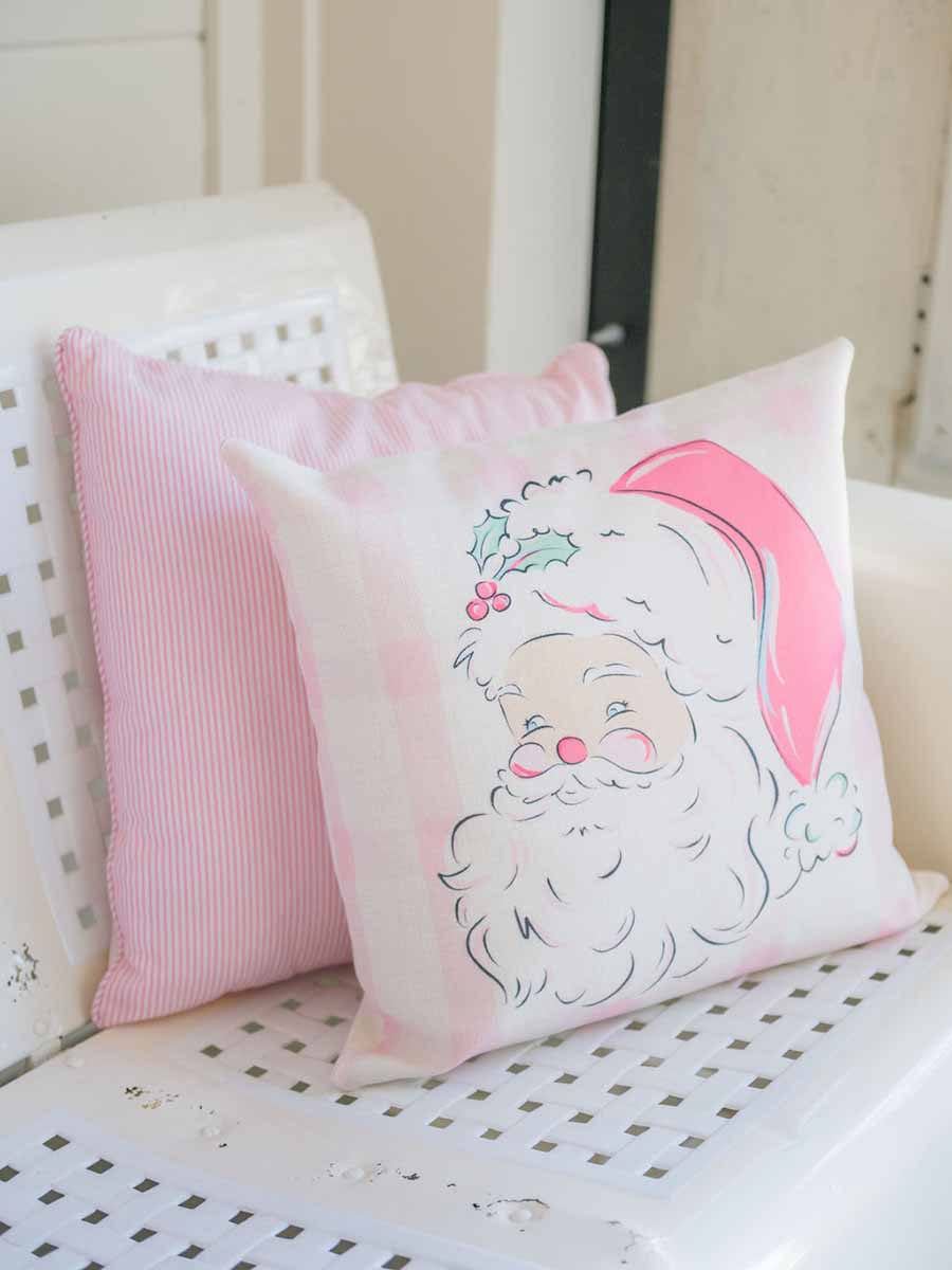 Pink Santa Face Pillow **Doorbuster**