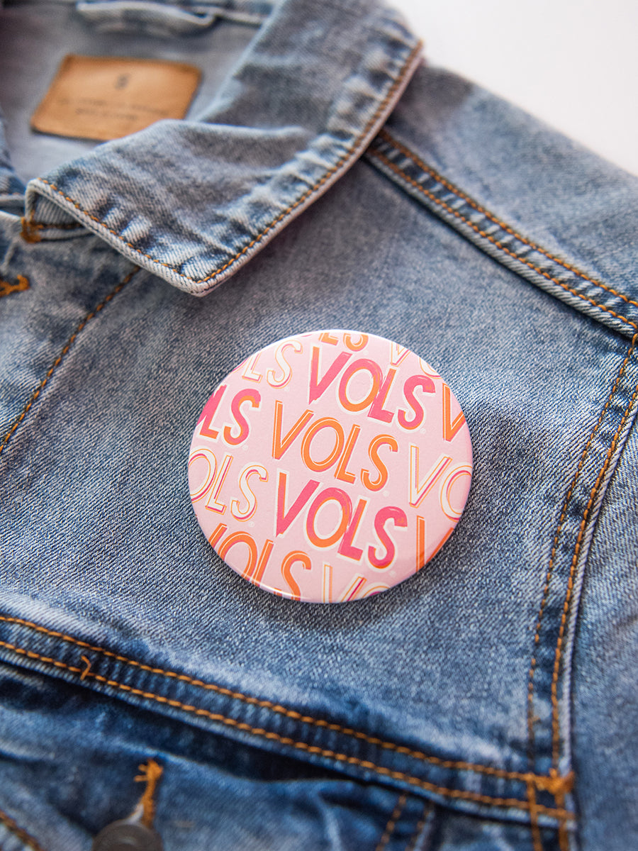 Pink & Orange Vols Button