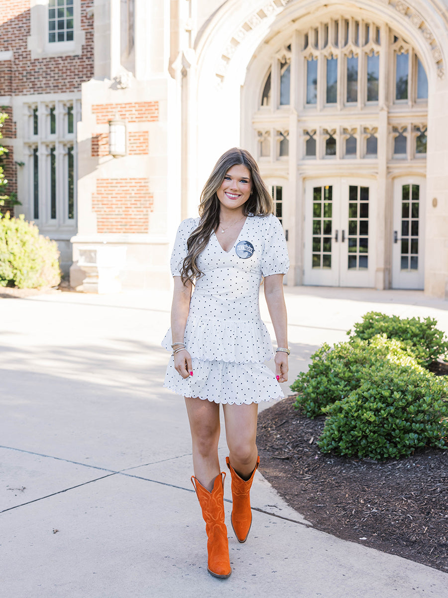 Tiered Scalloped Hem Dress