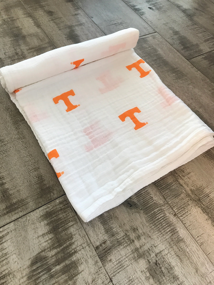 Muslin Tennessee Vols Swaddle Blanket