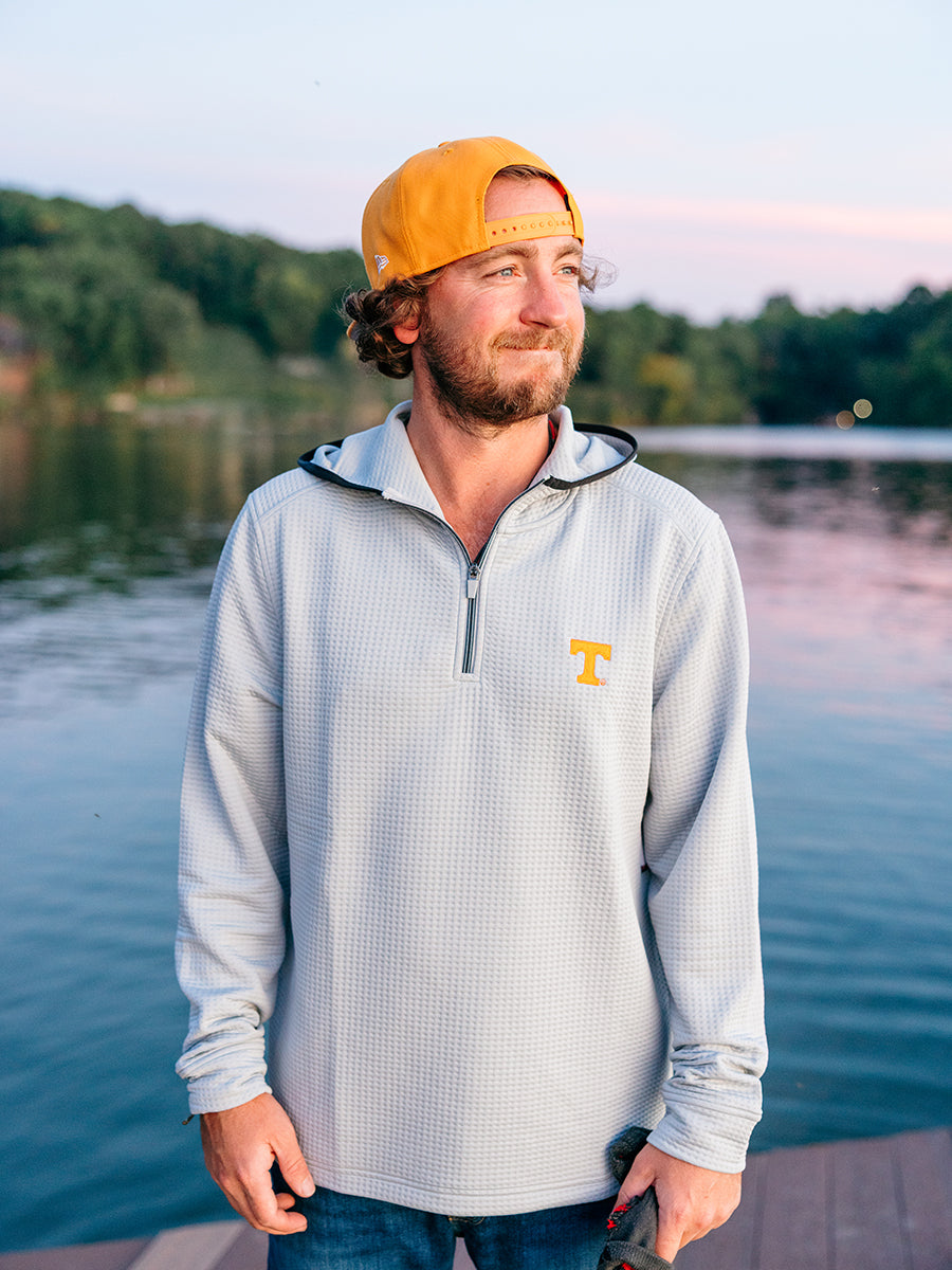 Mens Tennessee Legacy Performance Waffle 1/4 Zip Hoodie