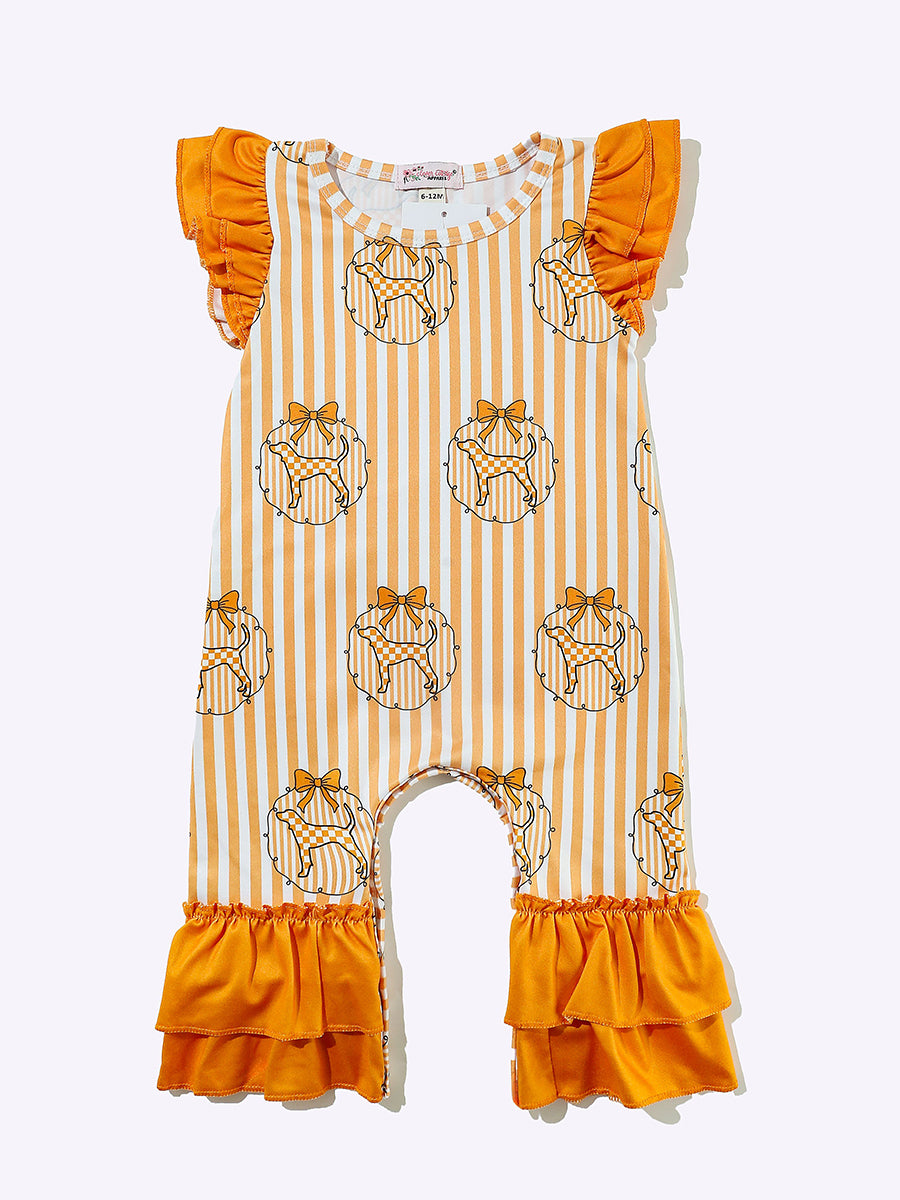Orange Striped Baby Romper