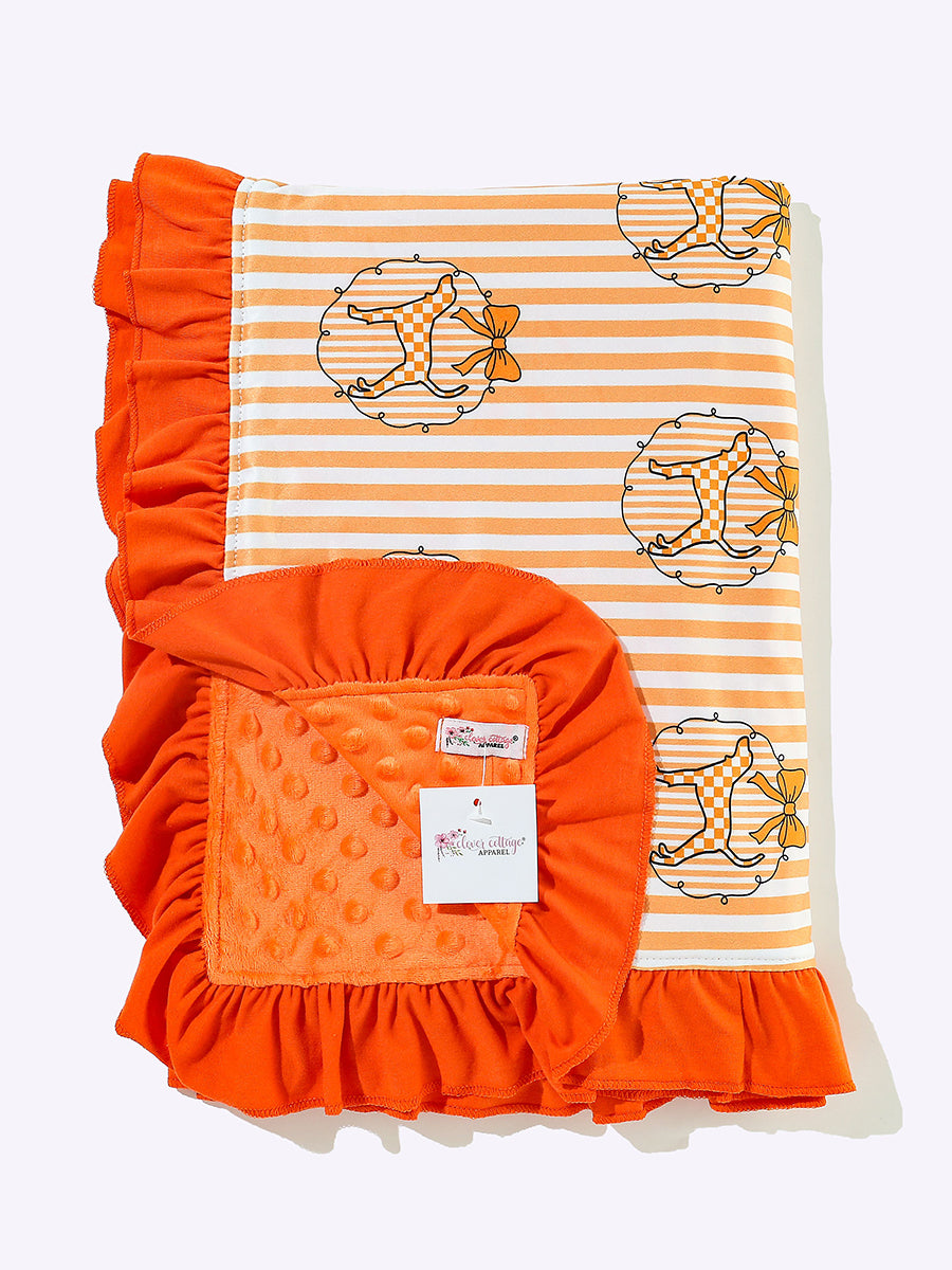 UT Smokey Orange Striped Baby Blanket
