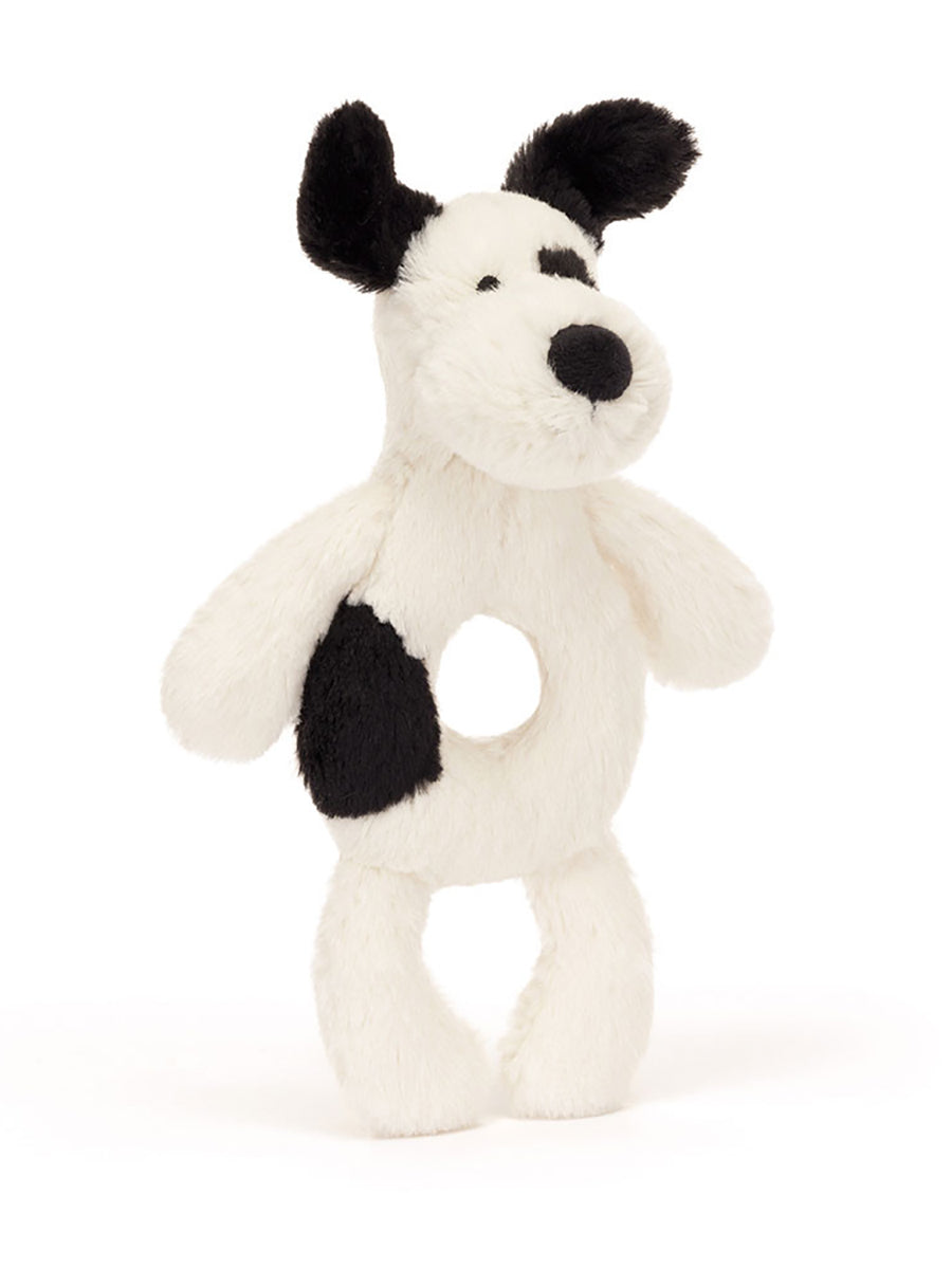 Spotted Puppy Furry Ring Rattle