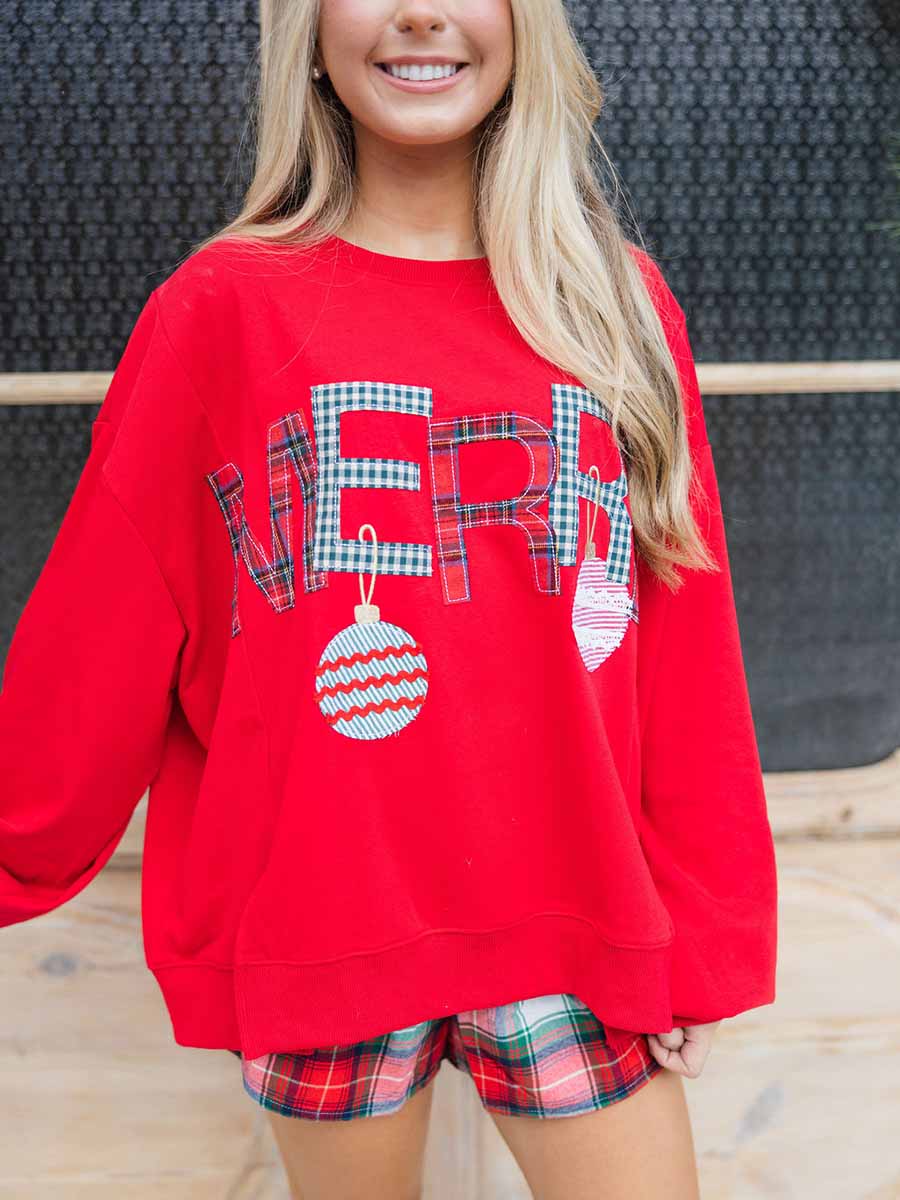 "Merry" Ornament Patchwork Top