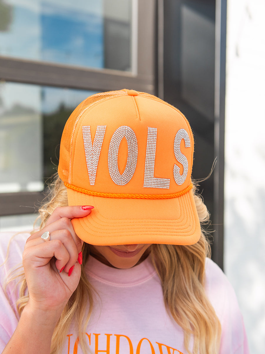 Rhinestone "Vols" Orange Trucker Hat
