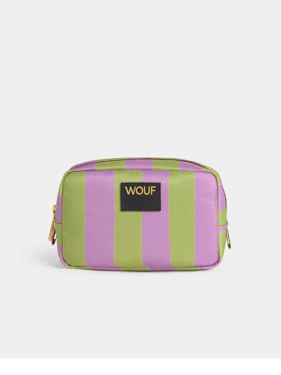 Wouf striped cosmetic bag