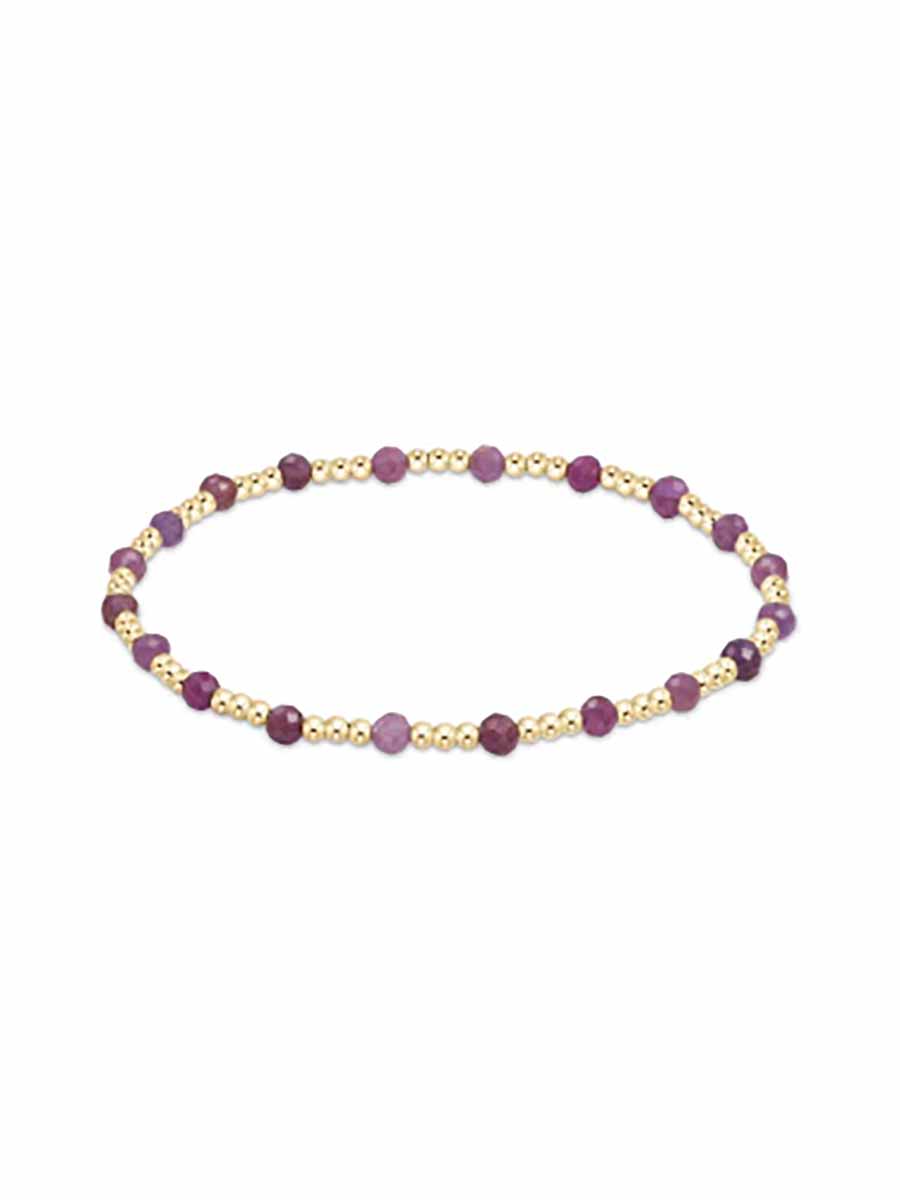 Gemstone Gold Sincerity 3mm Bead Bracelet (12 Colors)