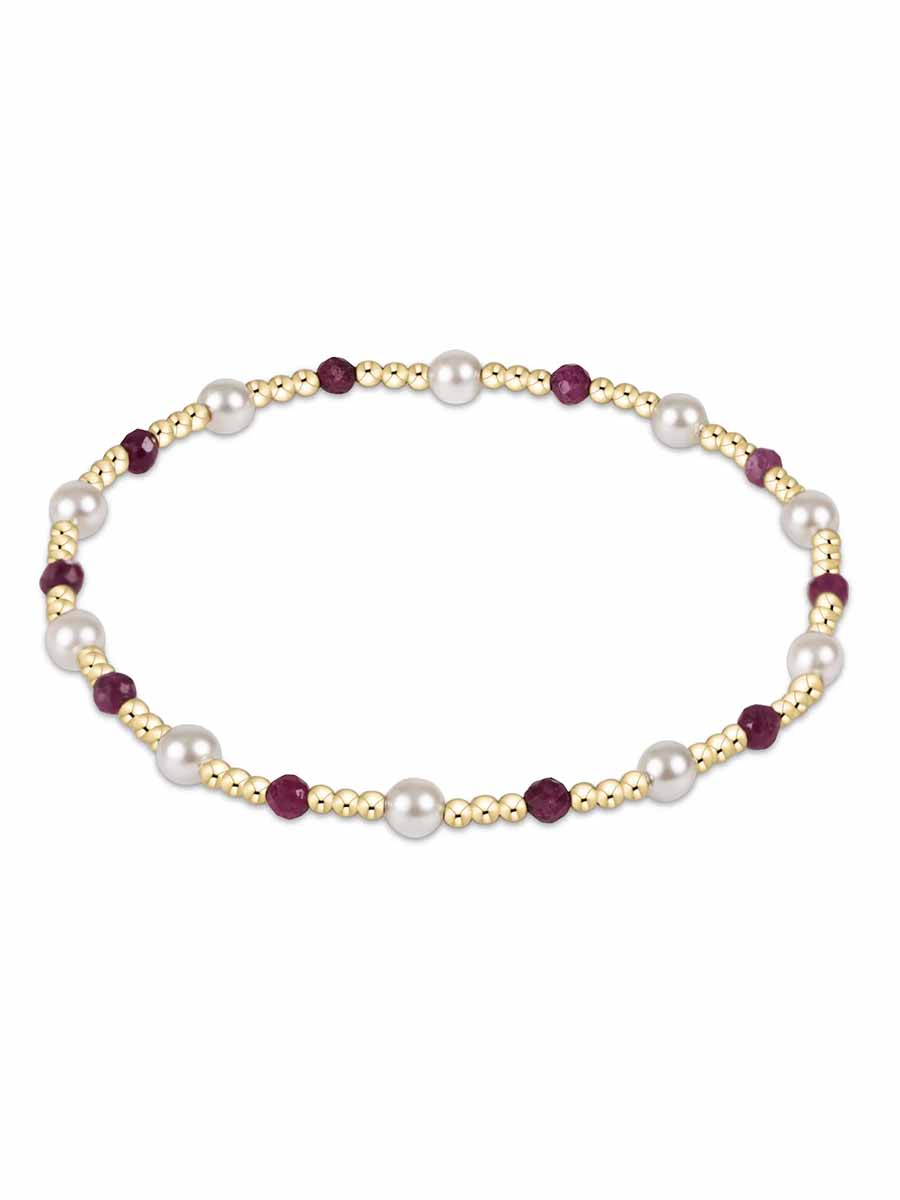 Pearl Sincerity 4mm Bead Gemstone Bracelet (12 Colors)