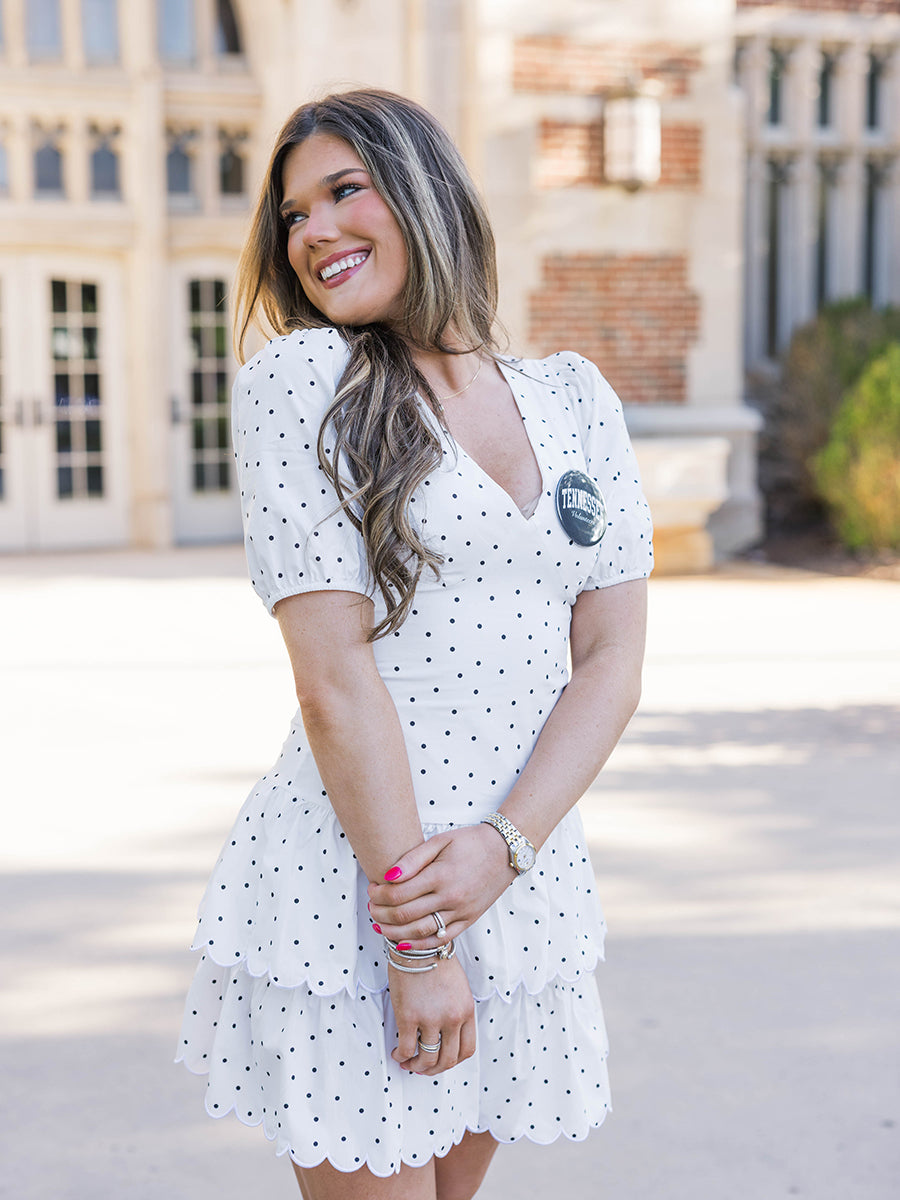 Tiered Skirt Polka Dot Mini Dress