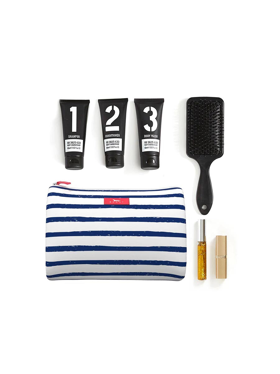 Cosmetic bag holds essentials